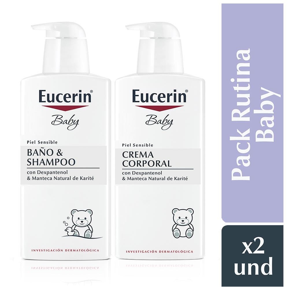 Pack Eucerin Baby Baño Y Shampoo 400 Ml + Eucerin Baby Crema Corporal 400 Ml